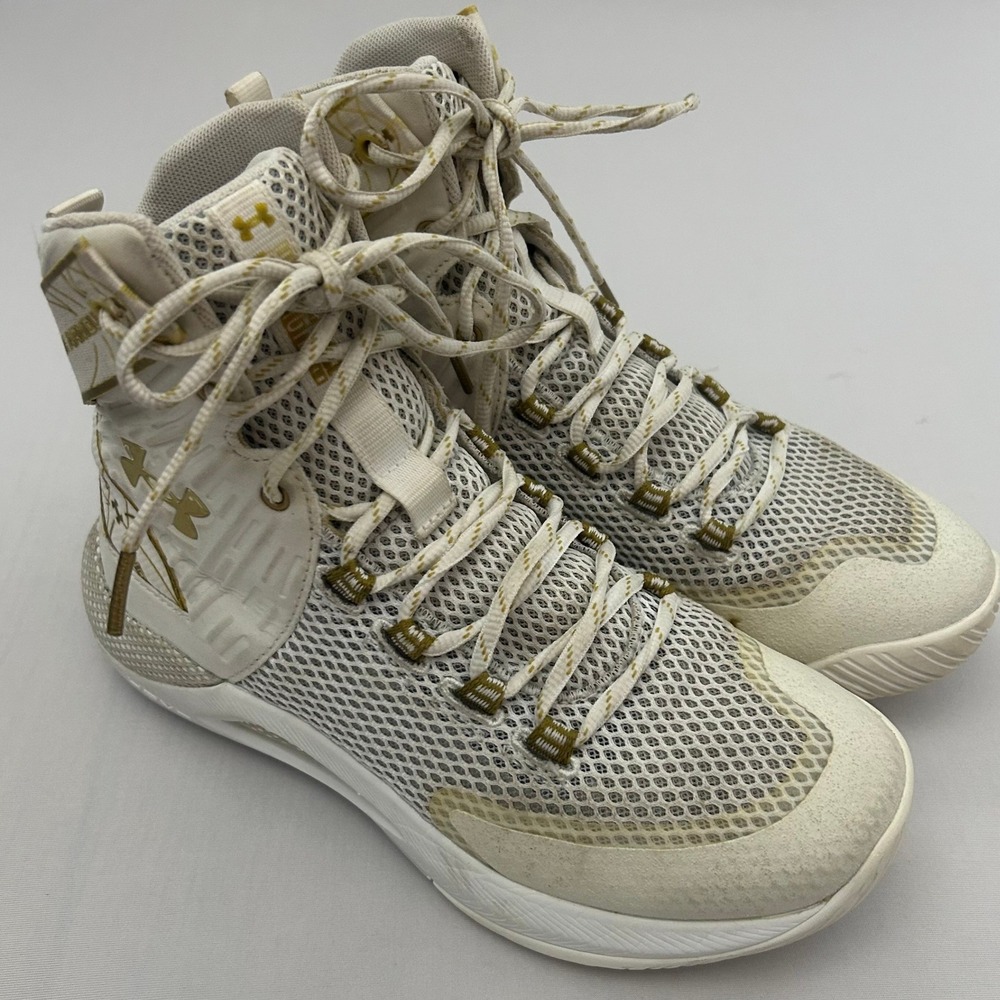 Under‎ Armour Volleyball Shoes Highlight Ace 2.0 Women 7.5 White Metallic Gold